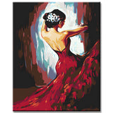 Paint by Numbers Flamenco Dancer in Red Dress