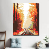 Pictures Painting by Numbers Train Track in Autumn