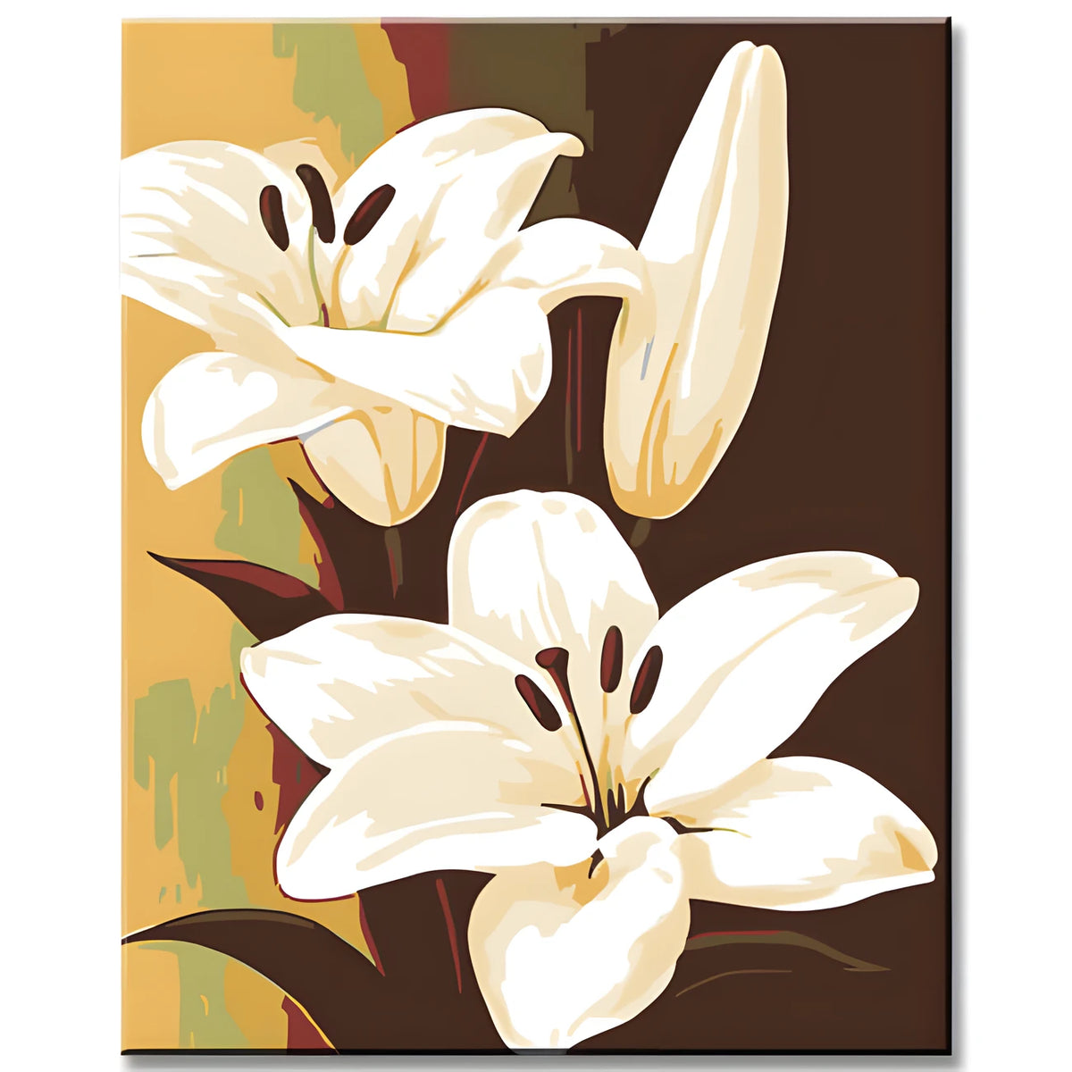 Paint by Numbers for Adults Flowers White Lilies