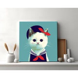 Painting by Numbers for Adults Animals Cat in A Sailor Look