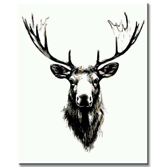 Paint by Numbers Moose Head