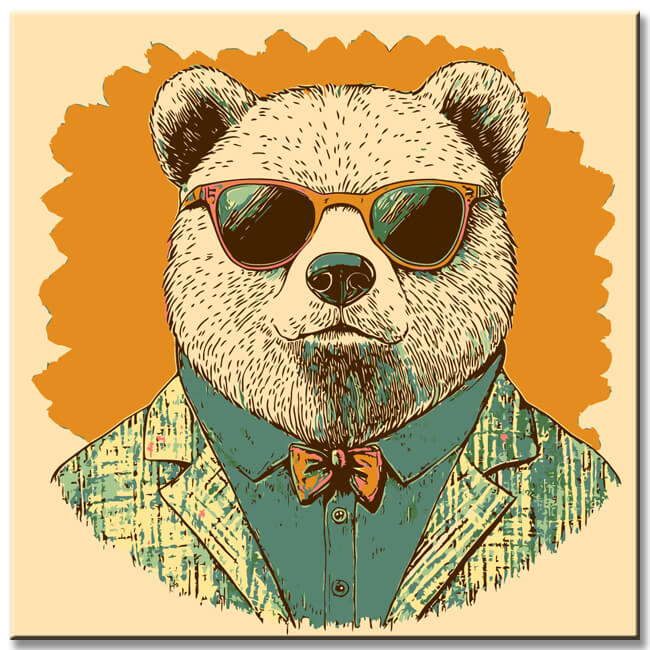 Paint by Numbers Cash with Sunglasses