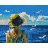 Painting by Numbers for Adults Child by The Sea