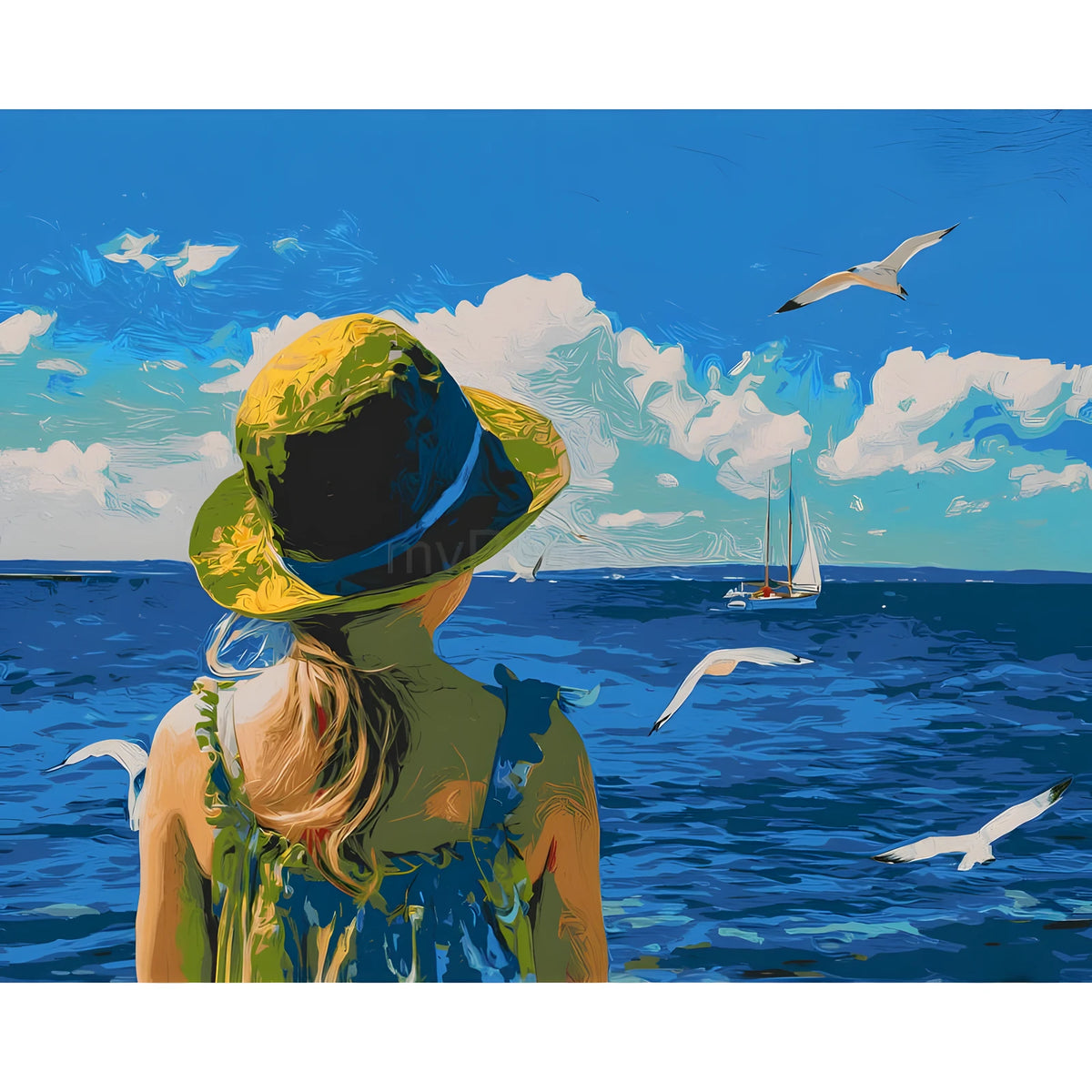 Painting by Numbers for Adults Child by The Sea