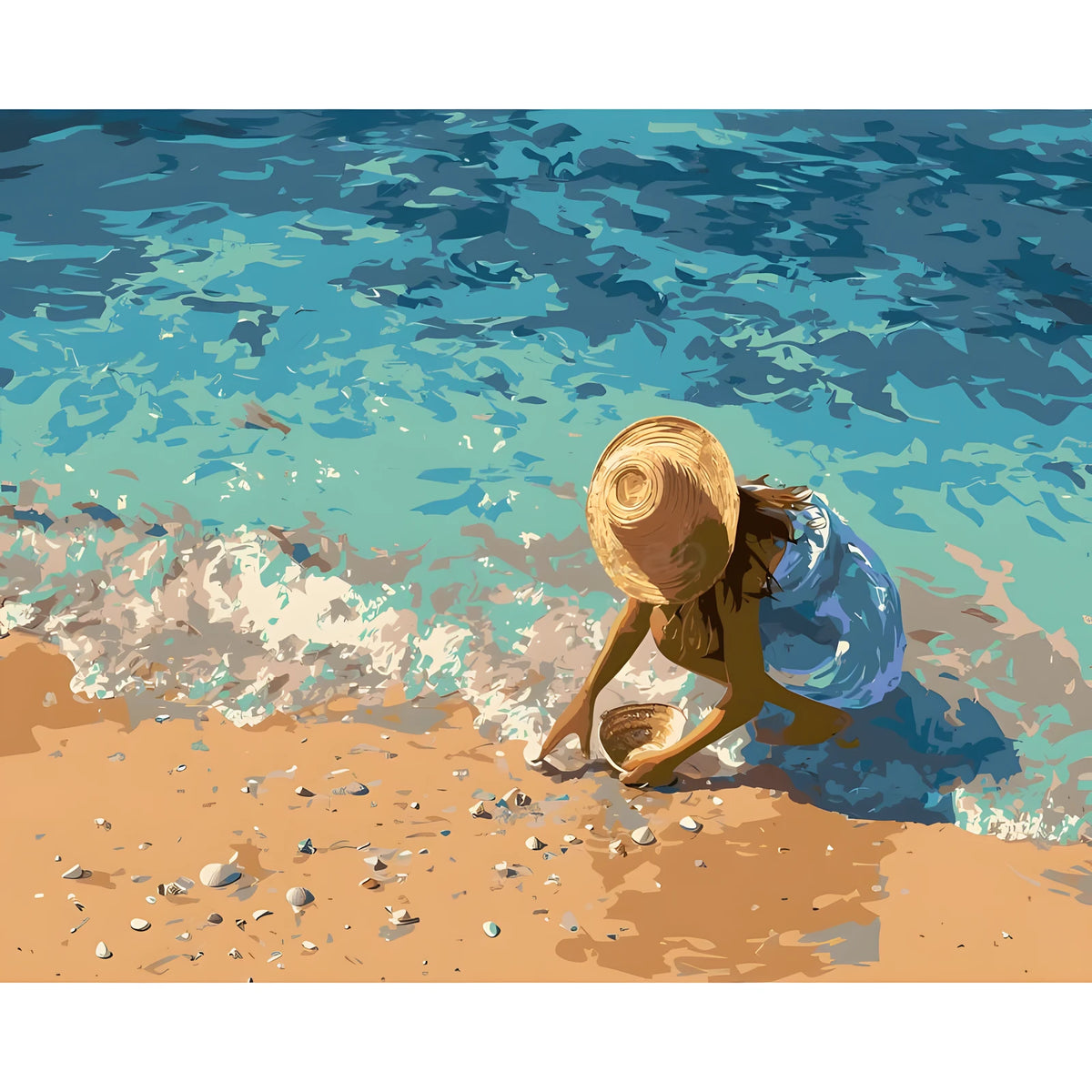 Painting by Numbers Child on The Beach Pictures