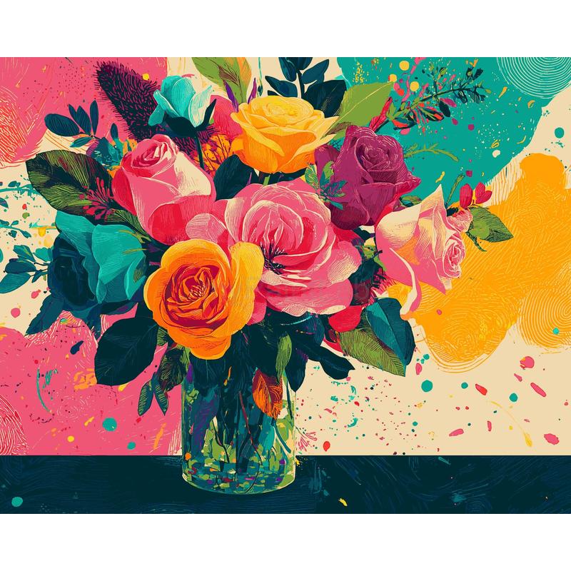 Painting by Numbers Flowers Bouquet of Roses