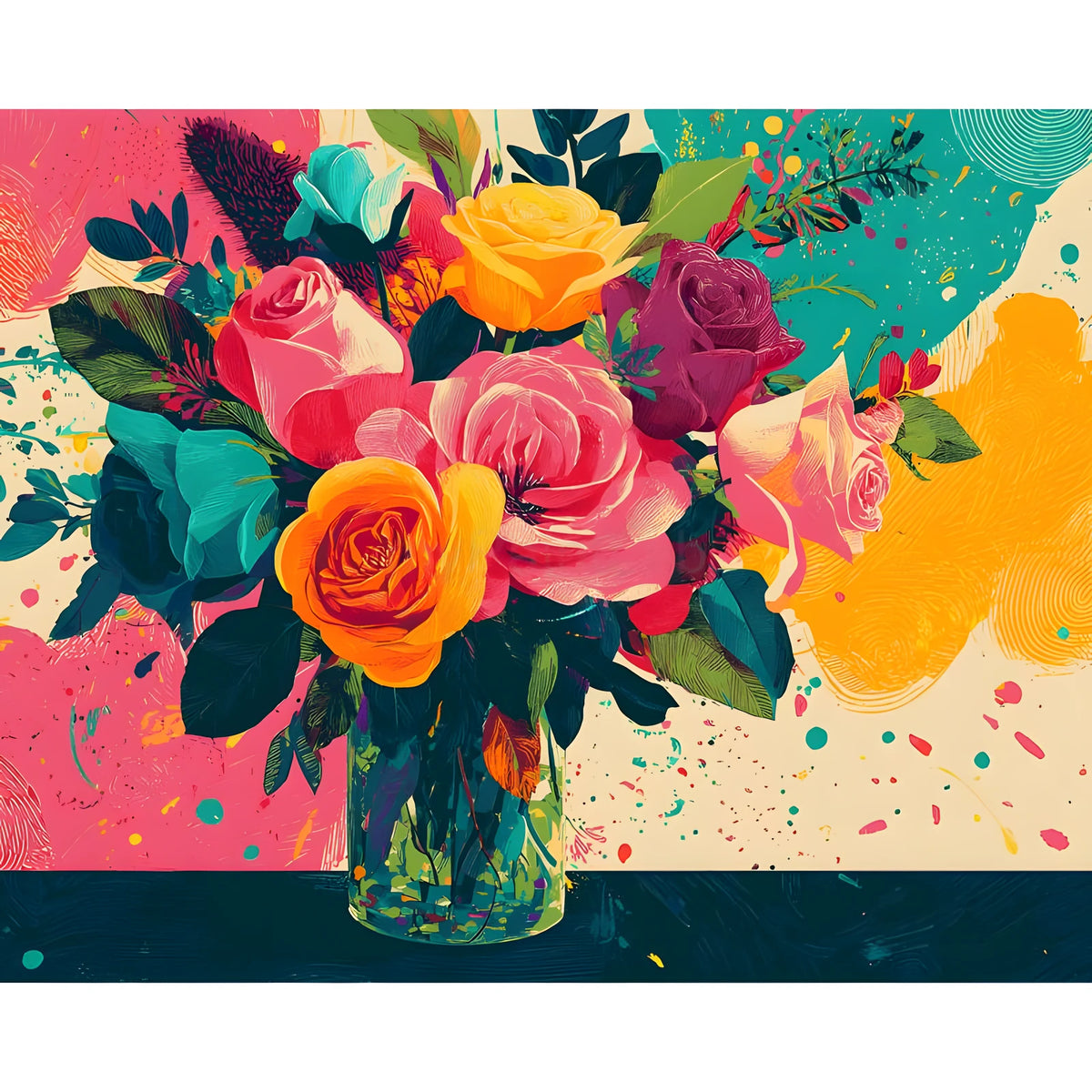 Painting by Numbers Flowers Bouquet of Roses