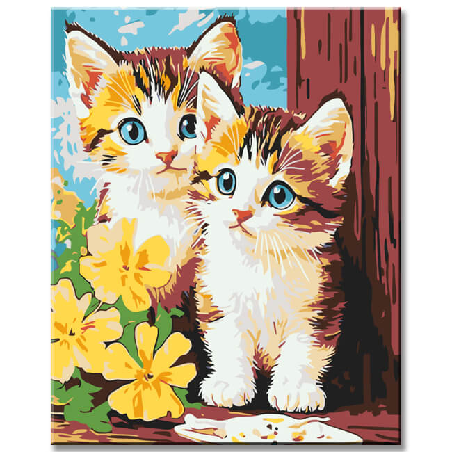 Painting by Numbers Pictures of Two Kittens