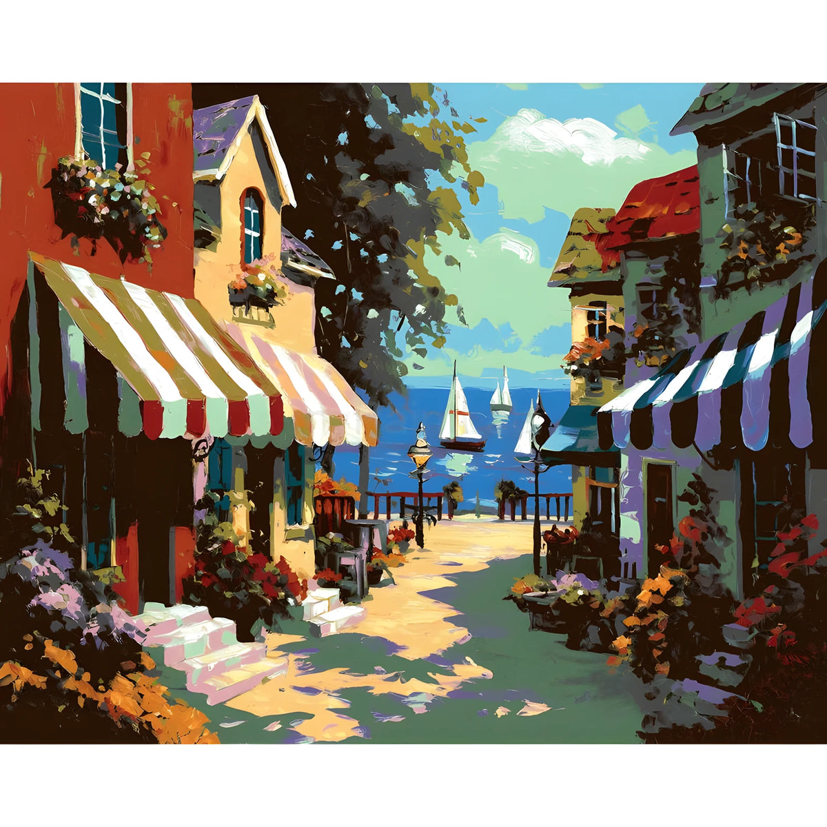Painting by Numbers for Adults Seaside Café