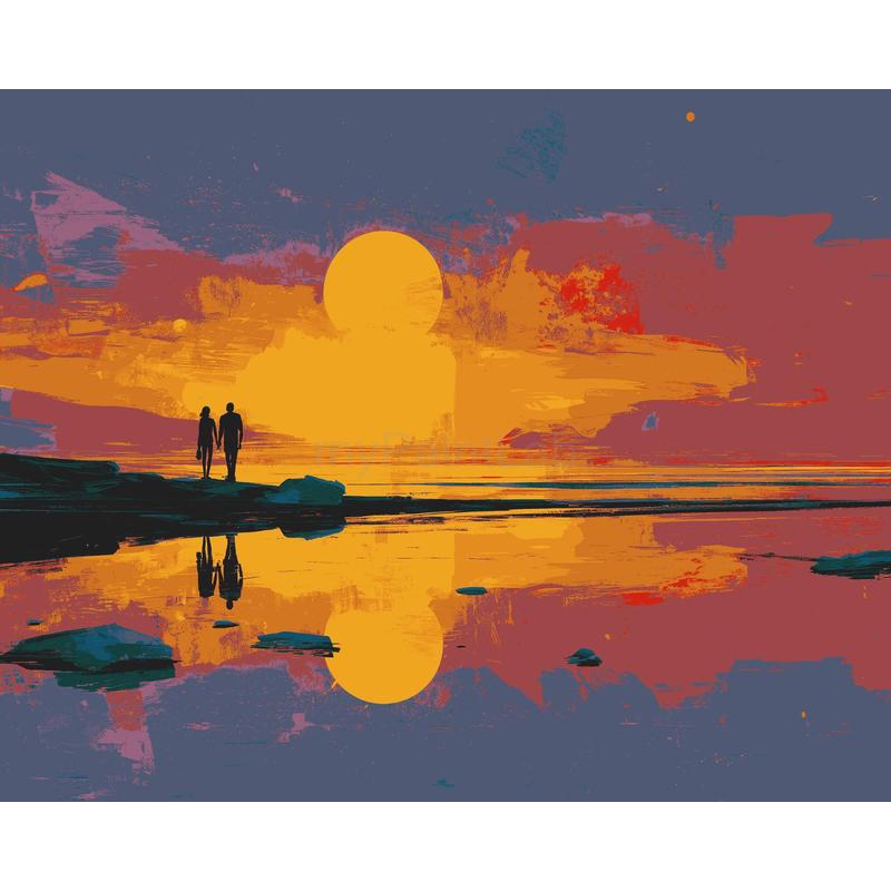 Painting by Numbers for Couple in Love on The Beach