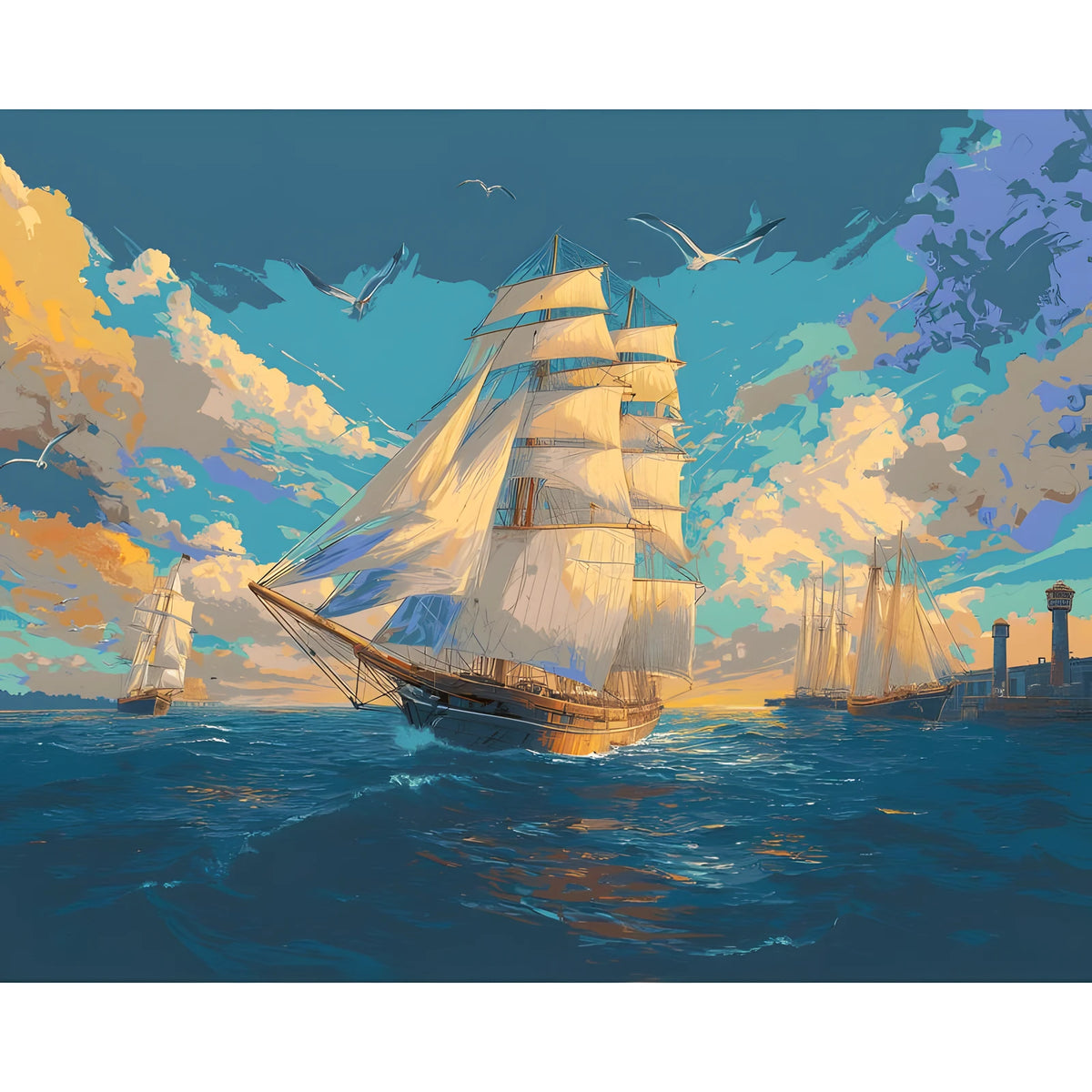 Painting by Numbers Windjammer in The Storm