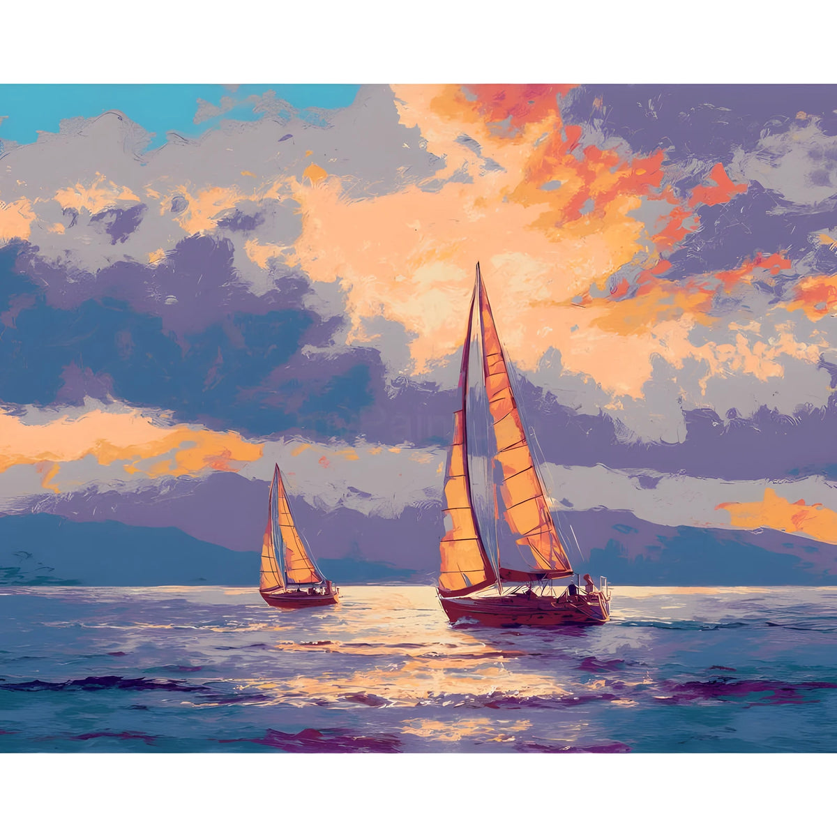 Painting by Numbers for Adults Sailboats in A Storm