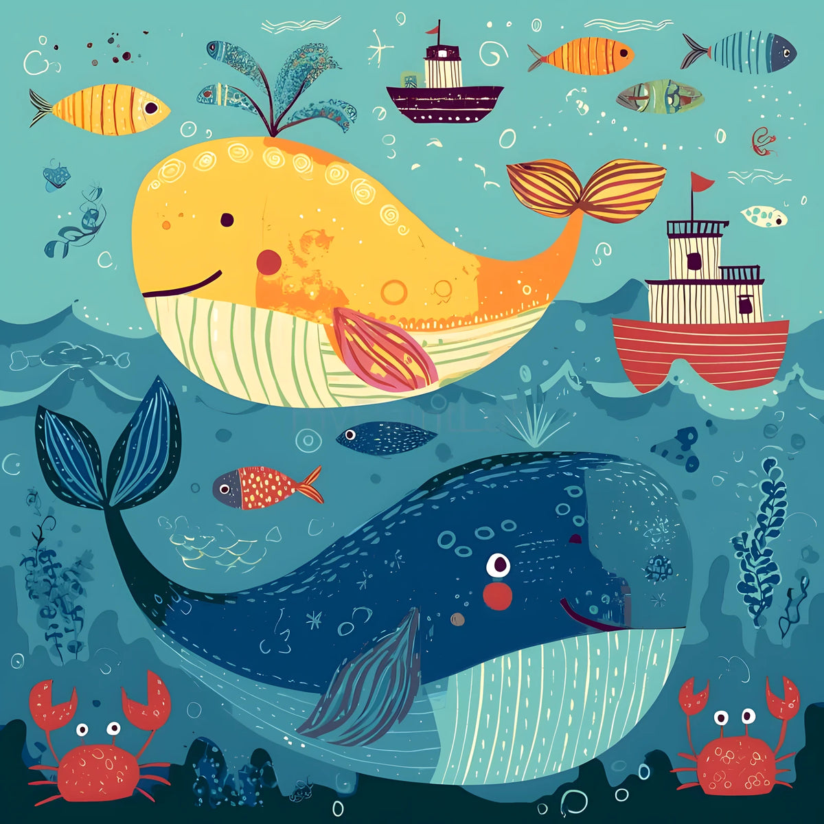 Paint by Numbers Comic Sea Life
