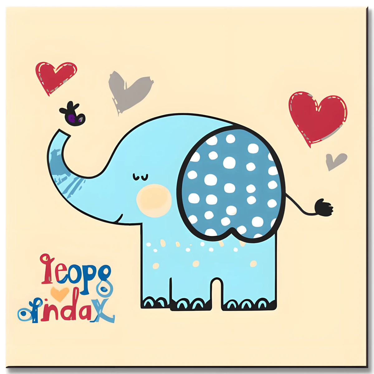 Paint by Numbers Cartoon Elephant