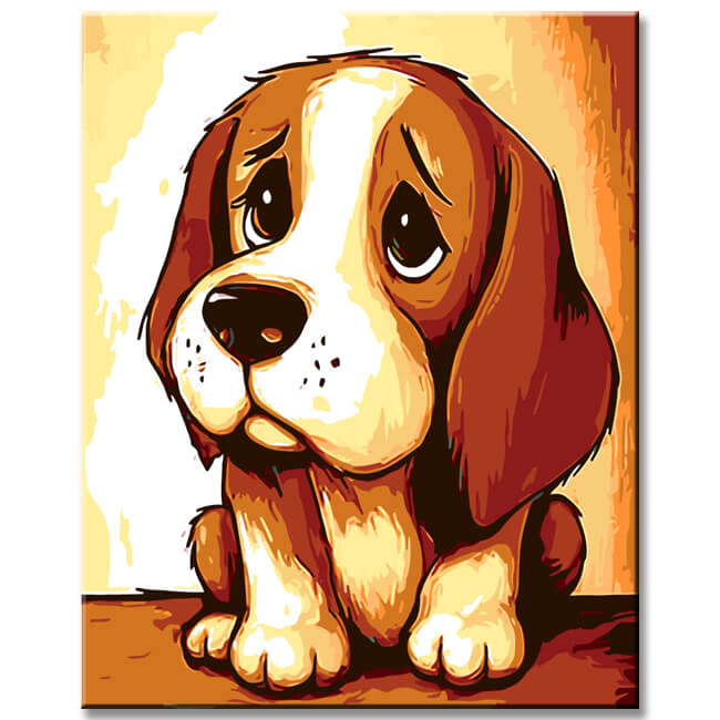 Painting by Numbers Dog Animals Cartoon Basset Hound