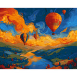 Paint by Numbers Balloon Flight Over Mountains, Lakes and Meadows