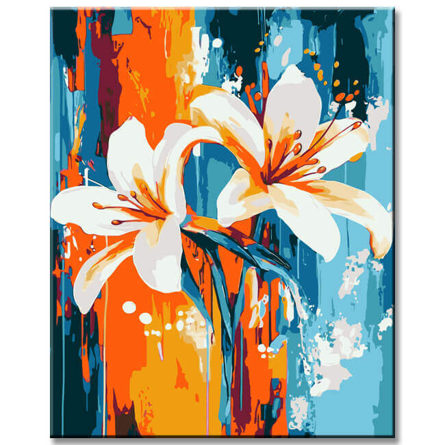 Painting by Numbers for Adults Lilies Abstract