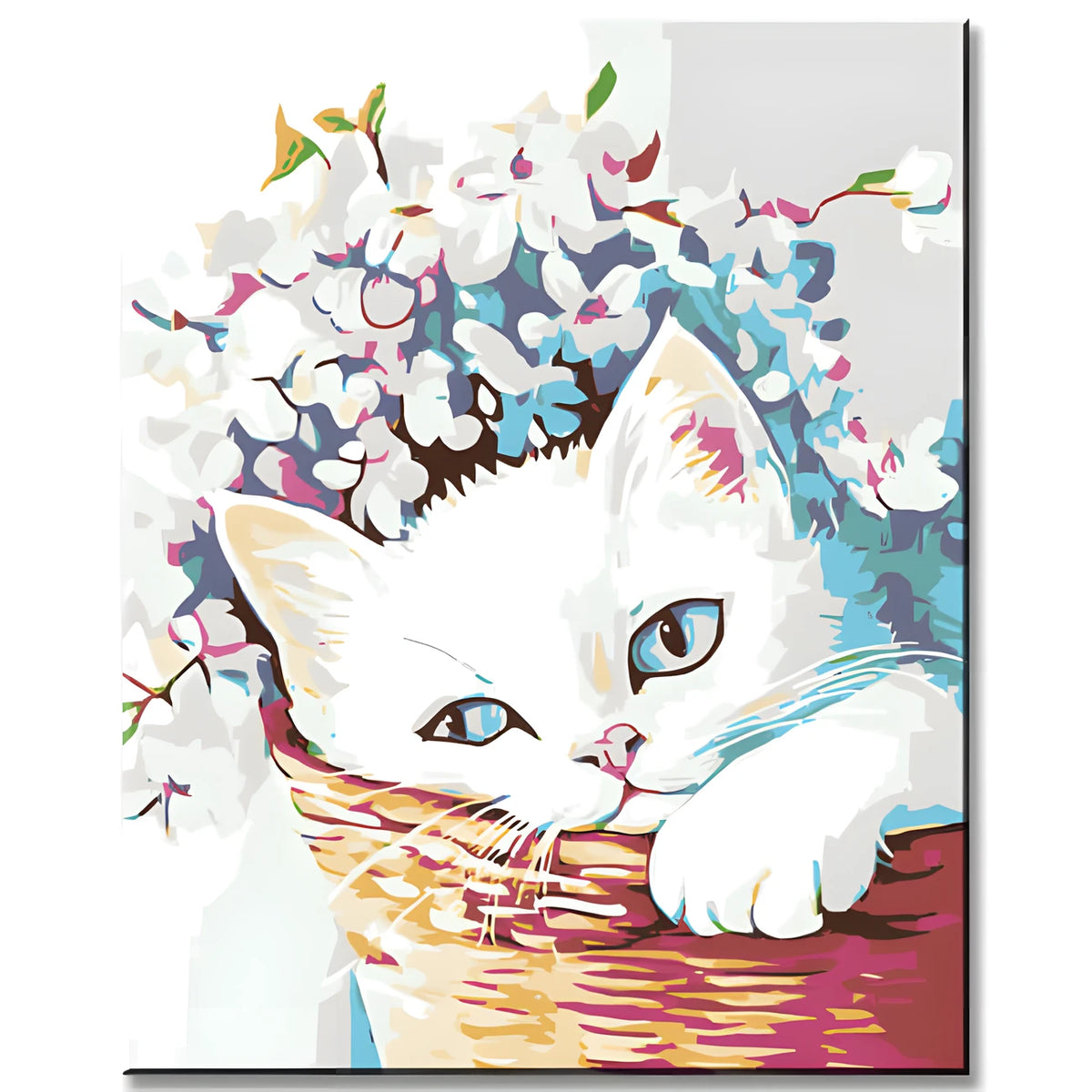 Paint by numbers for adults: Cat in a basket
