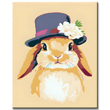 Paint by numbers for kids: Bunny with a hat