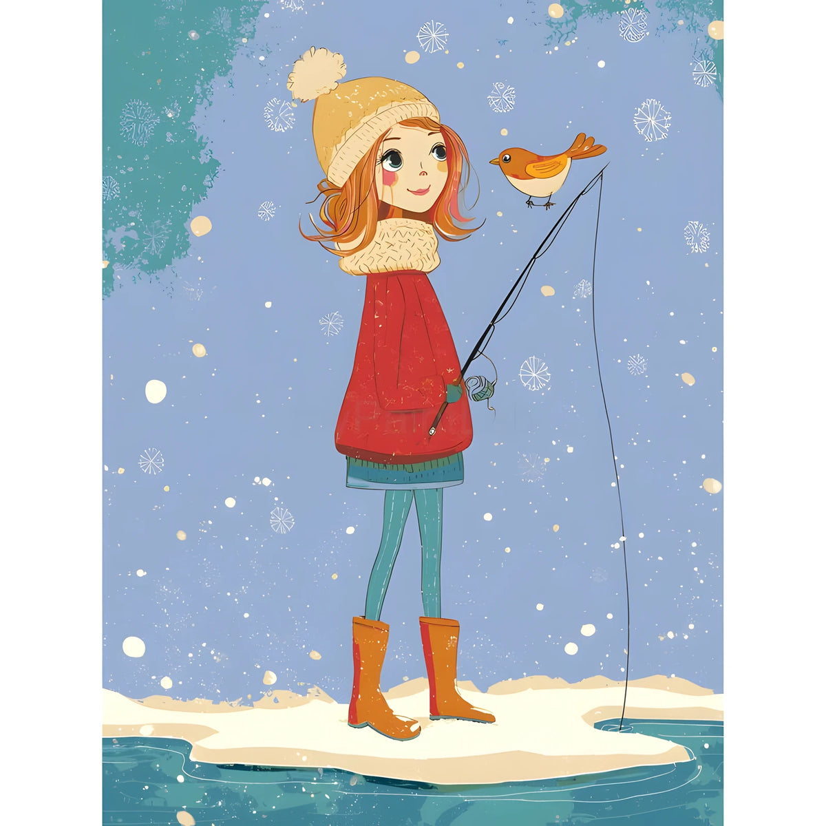 Painting by Numbers Christmas Fishing Winter Days