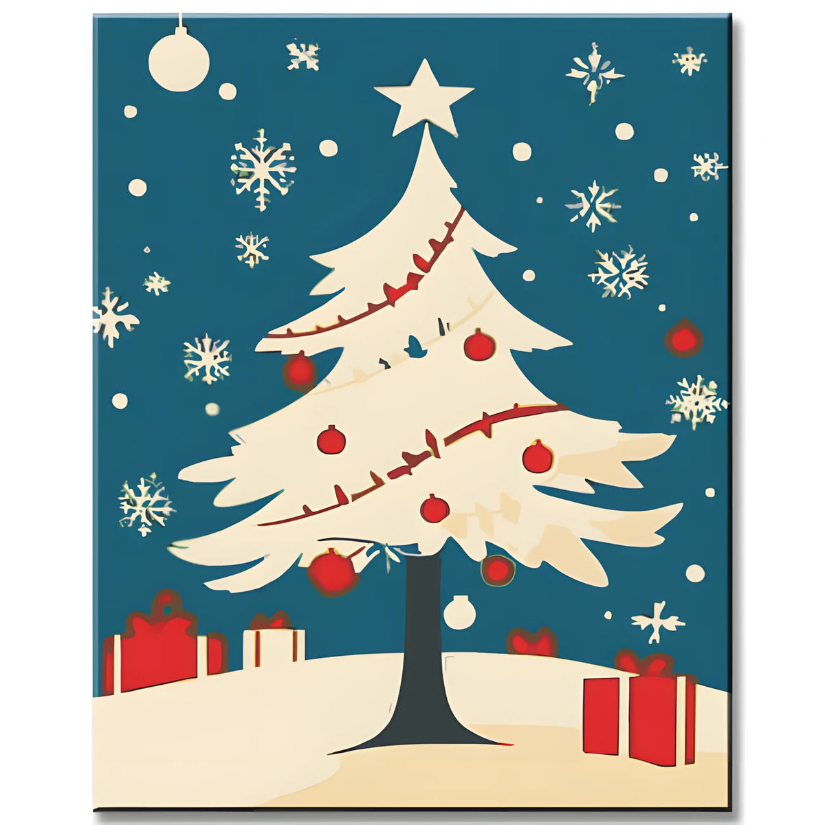 Paint by Numbers White Christmas Tree