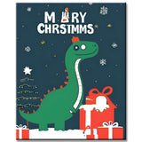 Paint by numbers for kids Dino with Christmas greeting
