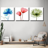 Paint by Numbers Blue Flower 3 Triptych
