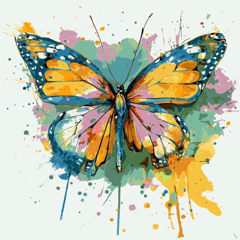 Paint by Numbers Butterfly Pink