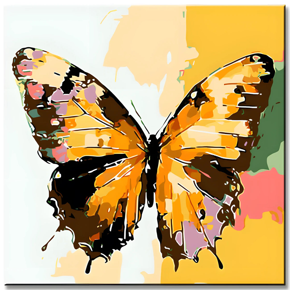 Paint by Numbers Butterfly Yellow Orange