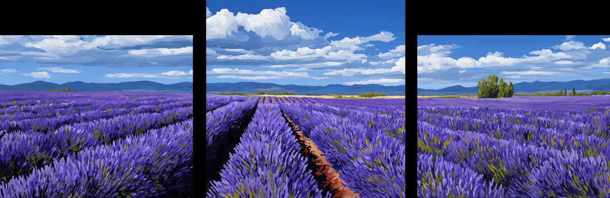 Painting by Numbers Lavender Field Mnz-SS-041- 3-Panel (Triptych)