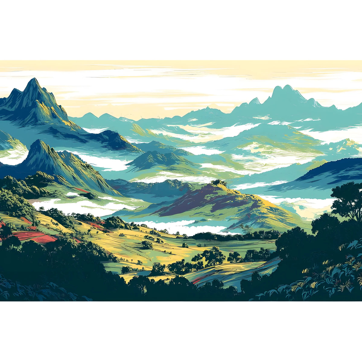 Painting by Numbers Mountain Landscape