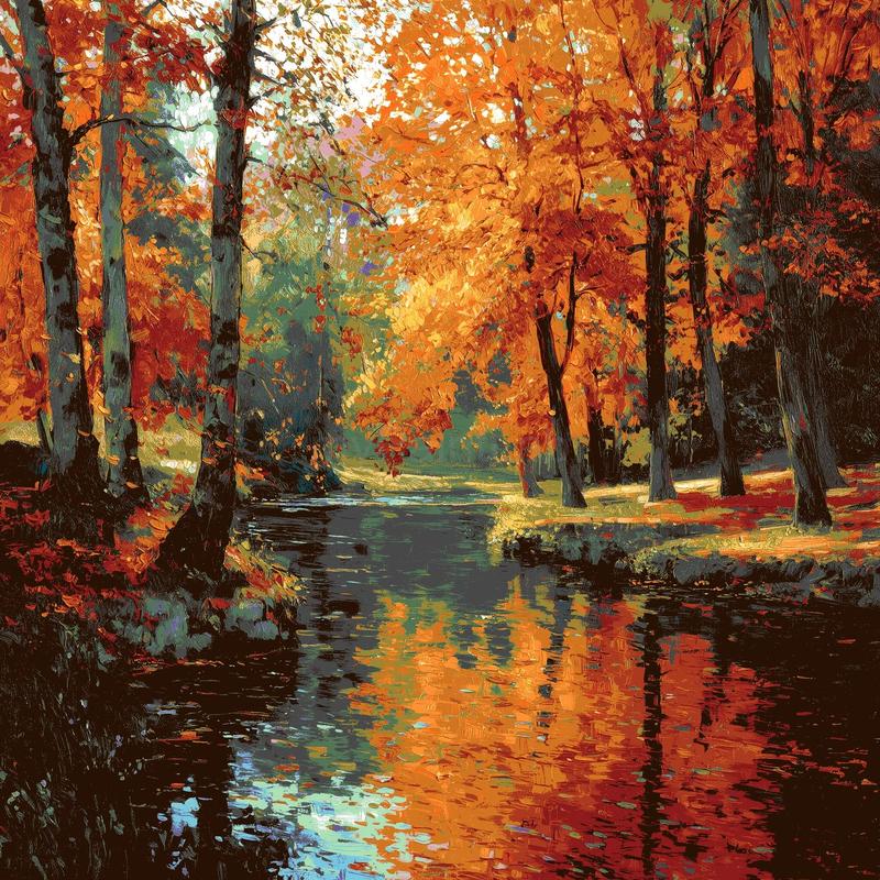 Painting by Numbers forest Stream
