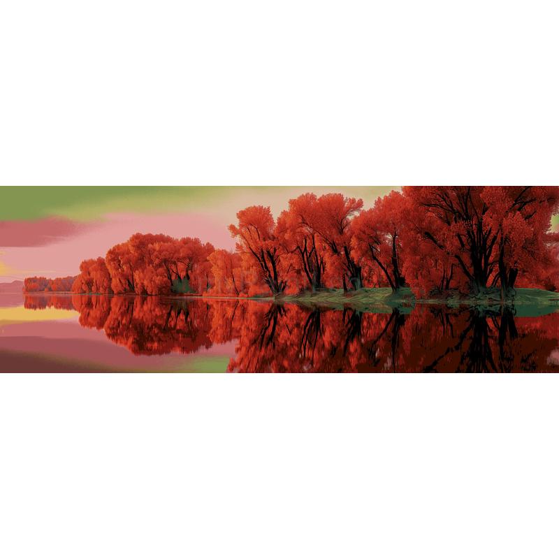 Painting by Numbers Lake Shore Pink Trees