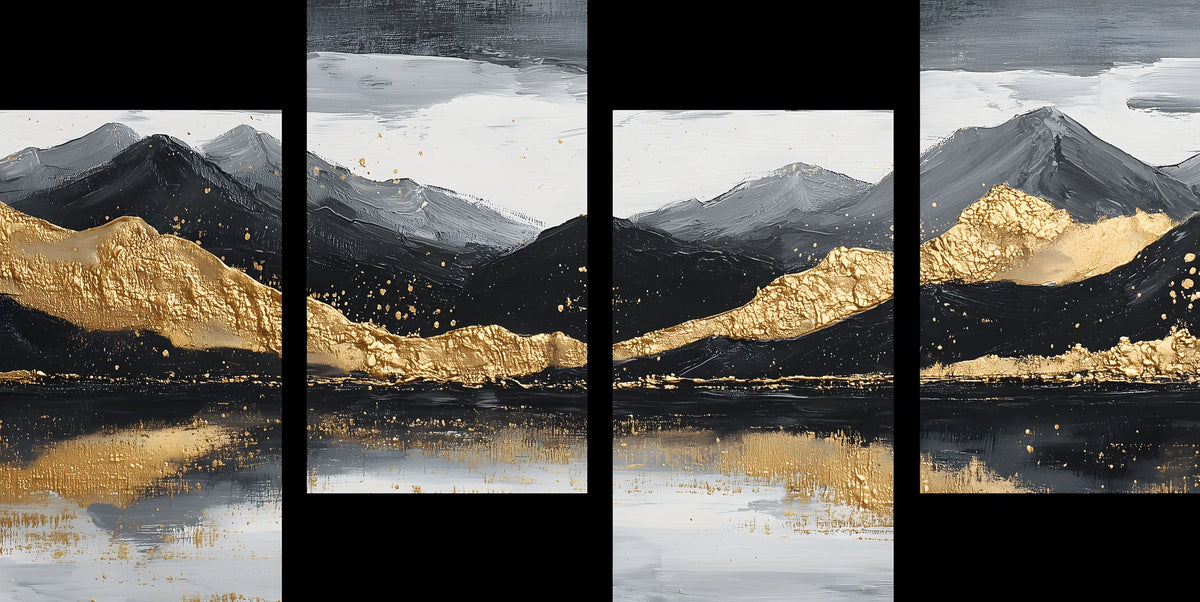 Painting by Numbers Mountain Massif Reflection 4-Panel (Quattro)