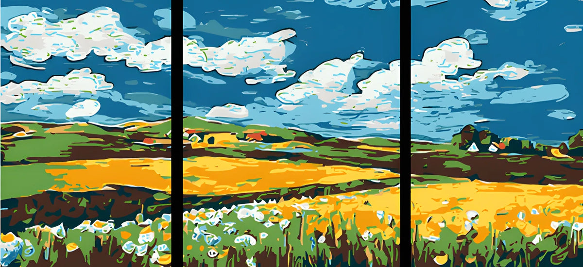 Painting by Numbers Landscape idyll 3-Panel (Triptych)