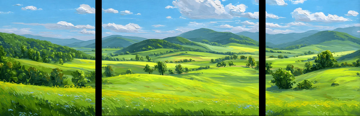 Painting by Numbers Landscape Fields 3-Panel (Triptych)
