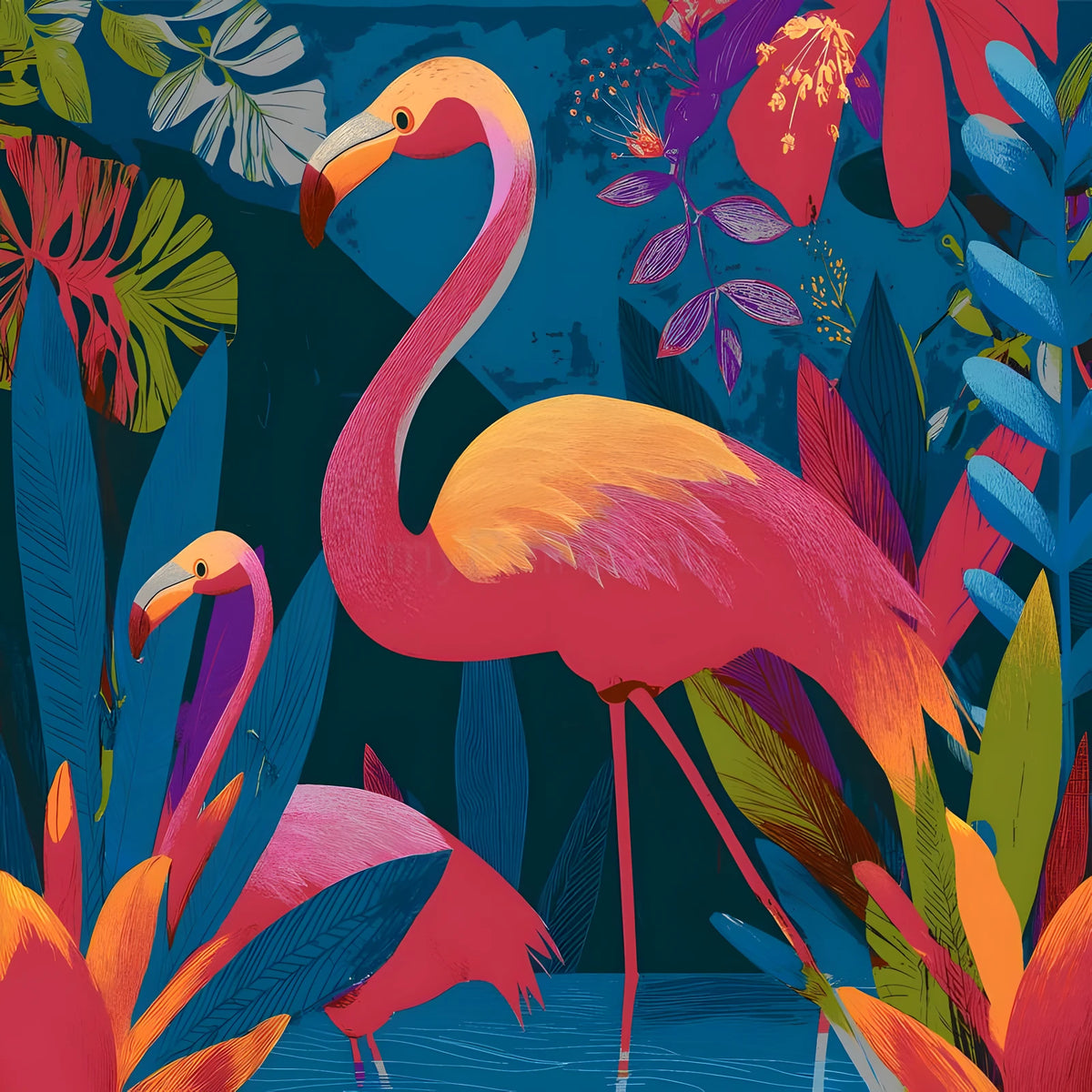 Painting by Numbers Flamingo Family