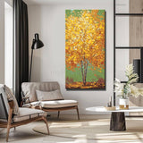 Paint by Numbers Tree Golden Yellow