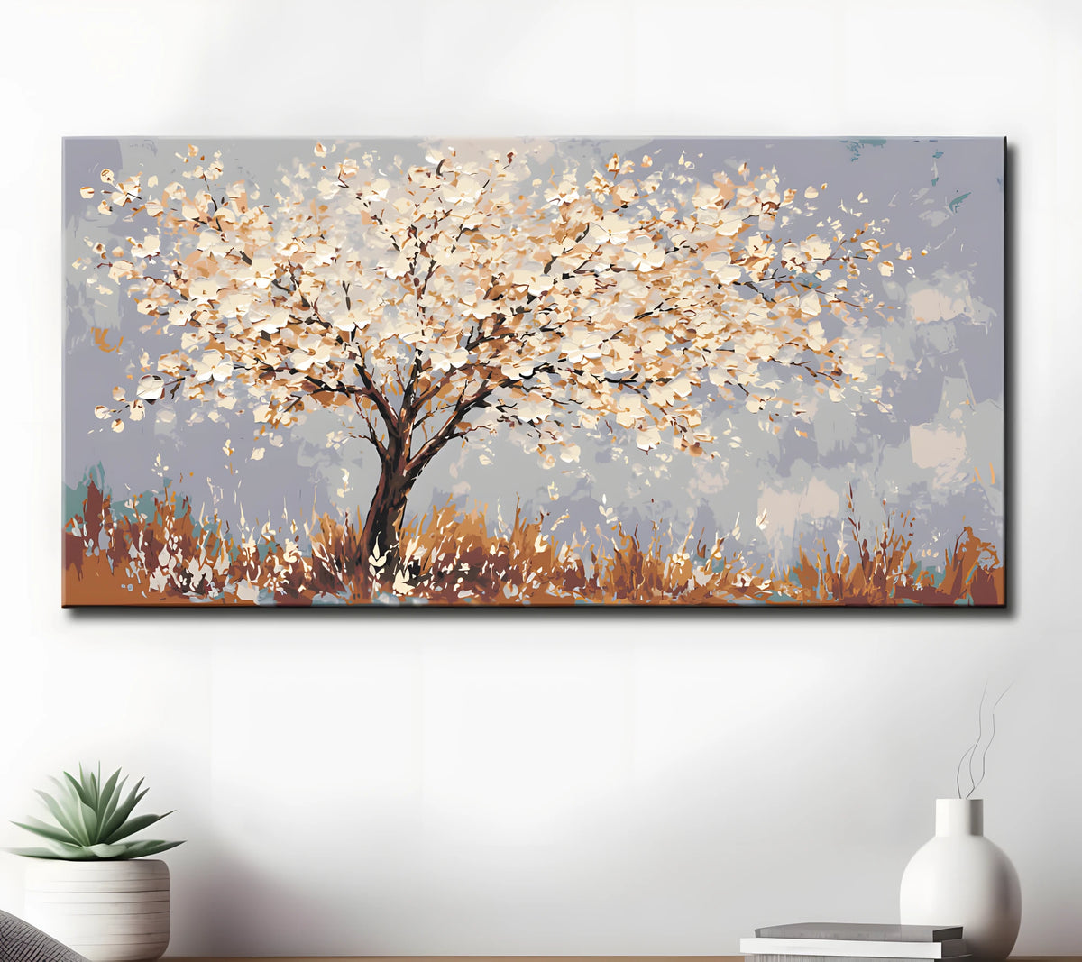 Paint by Numbers Tree White