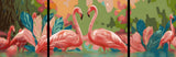 Painting by Numbers Flamingo Family- 3-Panel (Triptych)