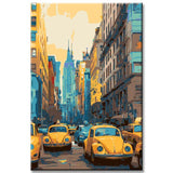 Painting by Numbers USA Taxis Downtown