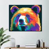 Painting by Numbers Bear Rainbow Colorful