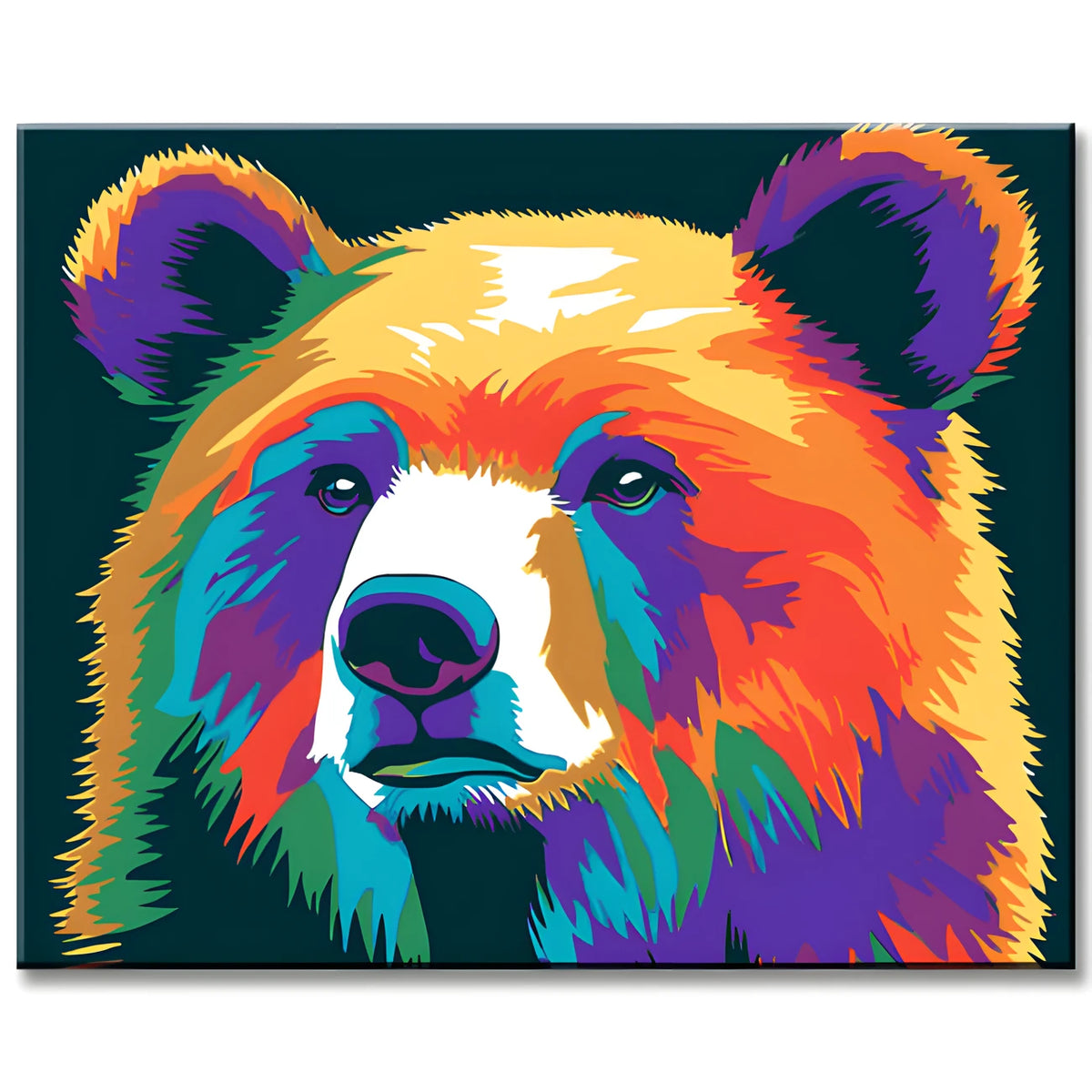 Painting by Numbers Bear Rainbow Colorful
