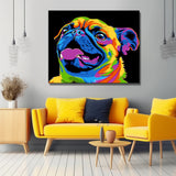 Painting by Numbers Dog Pug Rainbow Colorful