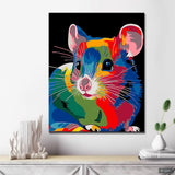 Paint by Numbers Mouse in Rainbow Colors Animal Art