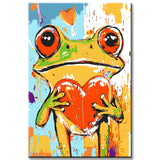 Painting by Numbers Frog with Heart Animals Modern Animal Art