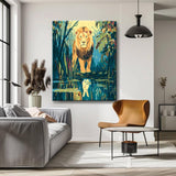 Painting by Numbers Lion and Lamb Animals Reflection Animal Art