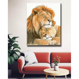 Painting by Numbers Lions Couple Animals Animal Art
