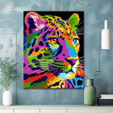 Paint by Numbers Female Lion in Rainbow Colors Animal Art
