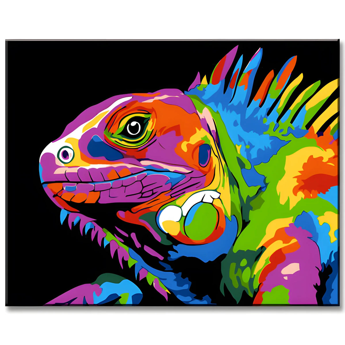 Paint by Numbers Lizard in Rainbow Colors Animal Art